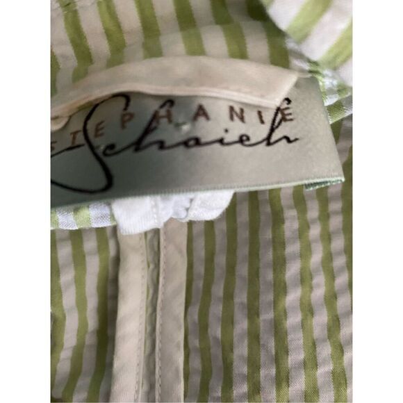 Stephanie Schaieh women’s seersucker, green and white blazer size 6 - Picture 5 of 6